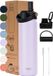 VANN® 3-Wandige RVS Drinkfles 650 ML met rietje voor volwassenen – Met 5 accessoires – Thermosfles – 24 uur koud/12 uur warm – Love Lila – VANN Ultimate Bottle®