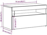 vidaXL TV-kast 75 x 35 x 40 cm zwart eiken bewerkt hout