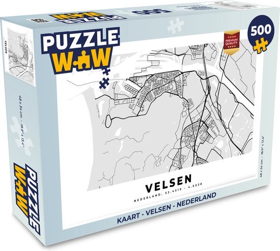 MuchoWow Puzzel Kaart - Velsen - Nederland - Legpuzzel - Puzzel 500 stukjes