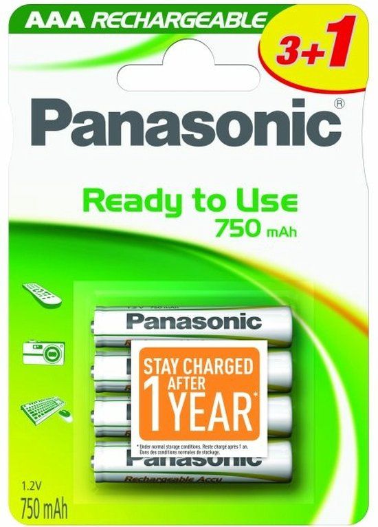 Panasonic Eneloop AAA 800mAh NiMH Rechargeable Batteries - 4 Pack