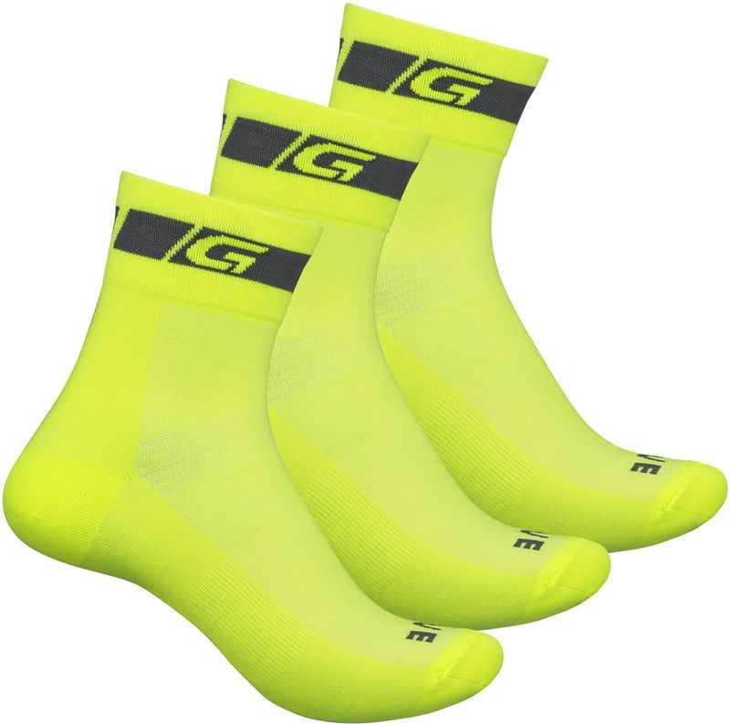 GripGrab Hi-Vis Fietssokken 3 Pack geel