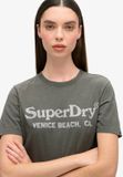 Superdry Metallic Venue T-shirt met relaxte pasvorm voor dames - Vintage Black Slub