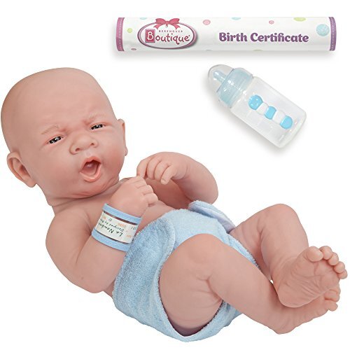 JCtoys 18504 La Newborn First Yawn 15" Real Boy Vinyl Doll