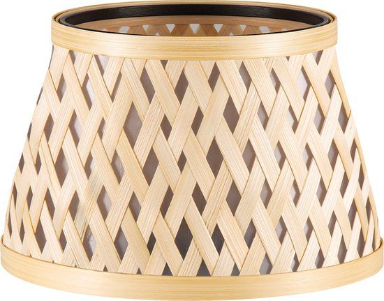 Home Sweet Home Bamboo Lampenkap - Conisch - Beige - Boheemse stijl - ø20 x 13 cm - E27 fitting