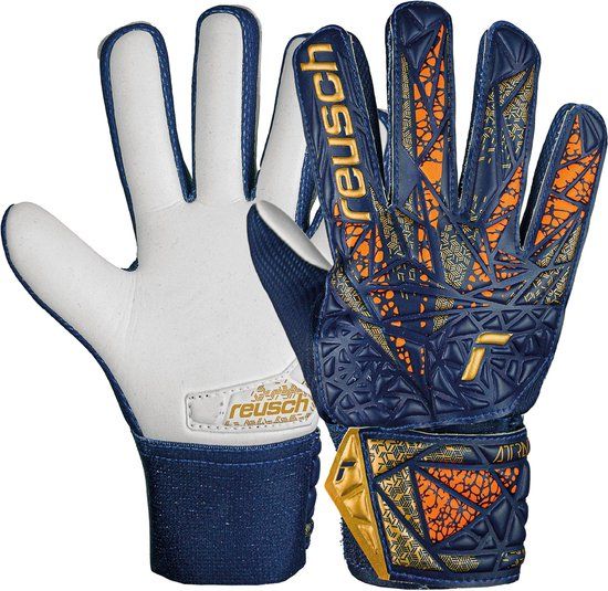 Reusch Attrakt Grip Keepershandschoenen Volwassenen - Maat 7 - Blauw/Goud/Oranje - Met Fingersave