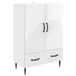 vidaXL Commode met lade Hoogglans Wit 66 x 34,5 x 95 cm Houtcomposiet
