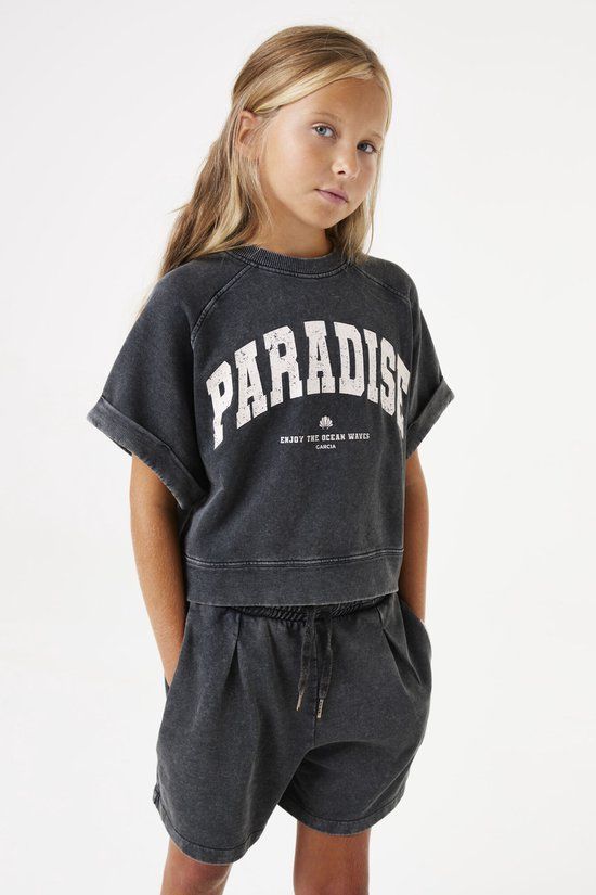 GARCIA Meisjes Effen Shorts Grijs