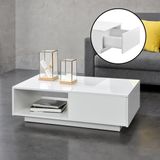 en.casa Salontafel Biskra met plank en lade 95x55x31 cm wit