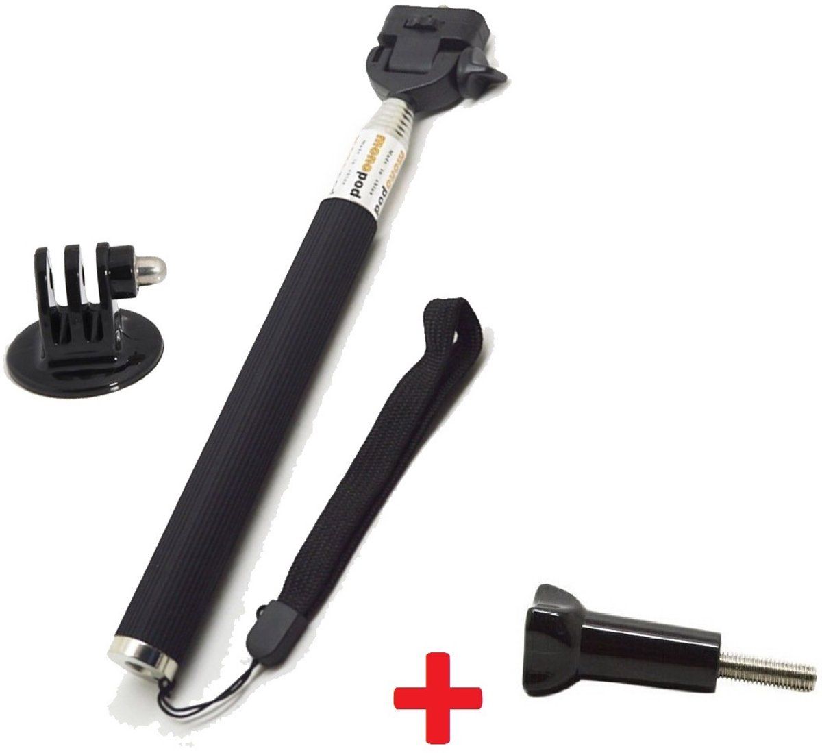 Proqam Selfie stick met GoPro adapter voor GoPro Hero 1/2/3/4 en SJCAM SJ4000/SJ5000/M10 en andere action cams selfie stok monopod