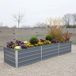 Bac de jardin surélevé - Jardinière rectangulaire - 240x80x45 cm - Acier galvanisé - Fond ouvert sans fond - Couleur : vert armée