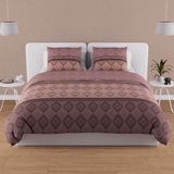 Soleil d'Ocre, Ethno katoen beddengoed set, 57 draden, 240x220 cm, bruin