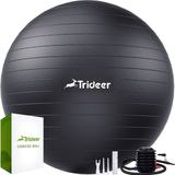 trideer Yoga Bal - Zwart - 58-65 cm - Met Pomp