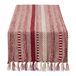 DII Boerderij Gevlochten Streep Tafelloper Collectie, 15x72 (15x77, Inclusief franje), Barn Red