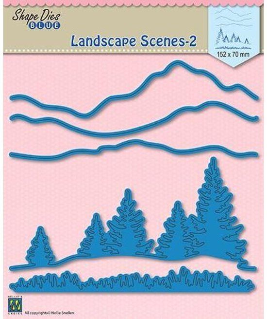 Nellies Choice Shape Mal Blue landscape scenes2 SDB011 152x70 mm