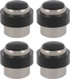 AMIG Deurstopper/deurbuffer - 4x - D30mm - inclusief schroeven - mat zilver