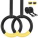 Anneaux de gymnastique, set de 2 - Sangles réglables, 2,5/5 mètres - Pour tractions et dips - Antidérapant - Fitness à domicile, musculation - Unisexe - Noir