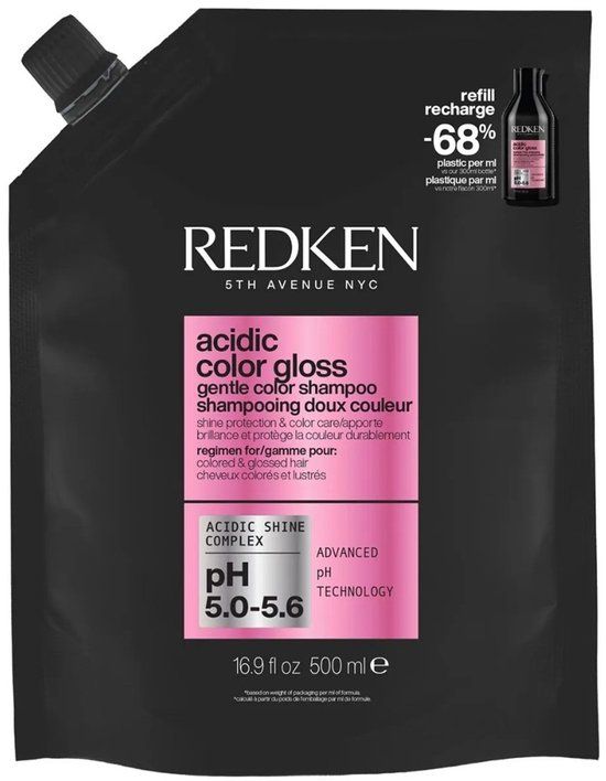 Redken Acidic Color Gloss Shampoo Refill - 500 ML - For Colored Hair - Gives Shine, Protects Hair Color and Cleanses