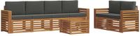 vidaXL - Acacia Hout Loungeset - 6 Zitplaatsen - Natuurlijk en Antraciet