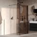 Brauer Oblivion Inloopdouche Brons Glas 90 x 200 cm met Zijwand 30 cm incl. Glascoating Mat Zwart