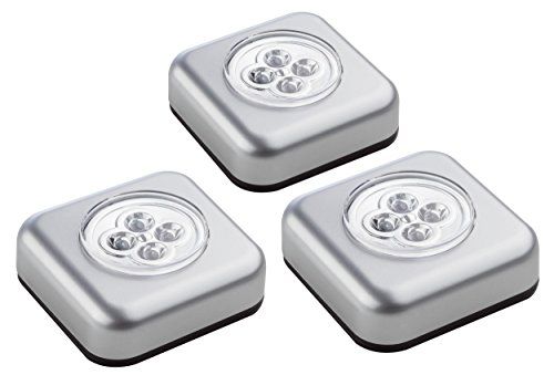 Müller-Licht 400136 LED-batterij-druklamp - Set van 3 - Zilver