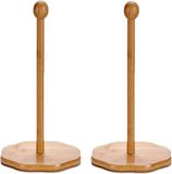 Arte r 2x stuks bamboe houten keukenrolhouders rond 18 x 35 cm