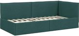 vidaXL Hoekbed Frame Donkergroen Stof 90 x 190 cm