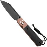 Artisan Cutlery Holm 1875P-BRG, Black PVD AR-RPM9, Black PVD Steel, Black G10 Inlay, Rose Gold PVD Hardware zakmes
