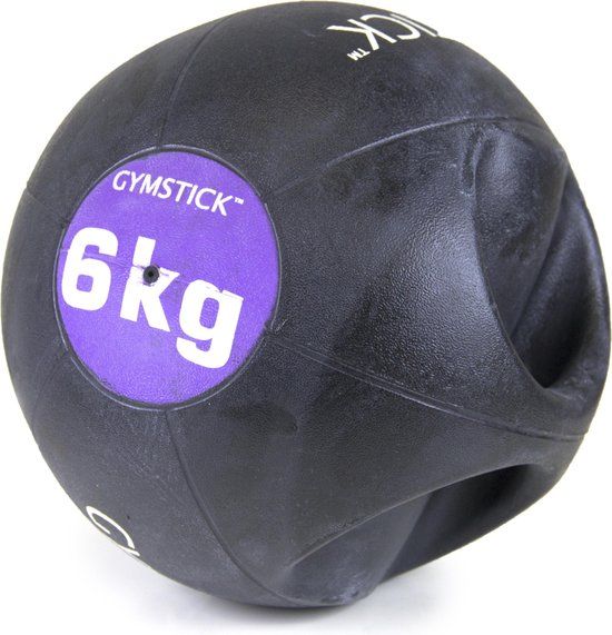 Gymstick Medicijnbal met Handvaten - 6 kg - Zwart