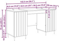 vidaXL Bureau met plank Grijs sonoma 142,5 x 50 x 75 cm Bewerkt hout