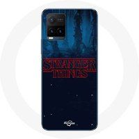 Maniacase Hoesje voor Vivo Y21s 2021 / Y21 2021 Stranger Things logo blauwe achtergrond seizoen 2