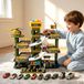 Garage Dino avec 5 étages, effets lumineux et sonores, pour 14 voitures + 1 hélicoptère