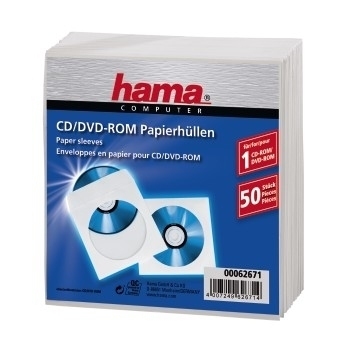 Hama CD-ROM Paper Sleeves 50, White