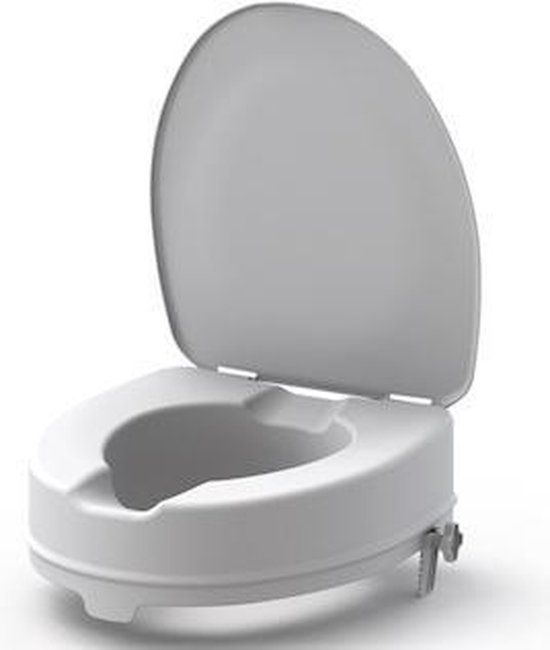 Toiletverhoger Ibiza 10 cm met Deksel - Wit - Kunststof