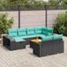 Maison Exclusive - Ensemble de jardin, composé de 11 pièces, avec coussins, noir, en polyrotin