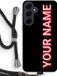 Case Company® Hoesje met koord geschikt voor Samsung Galaxy A55 - Namecase - Zwart TPU - Back Cover