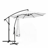 Avilia - Tuinparasol 300 cm hoogte 2,5 m met gedecentreerde arm, waterdichte en uv-bestendige stof, zwengelopening, modern design voor tuinmeubilair voor buiten