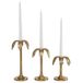 Deco 79 Aluminium Massieve Kaarsenhouder, Set van 3 6", 8", 10"H, Goud