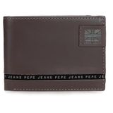Pepe Jeans Tape Horizontale portemonnee met portemonnee bruin 11 x 8 x 1 cm leer van Joumma Bags