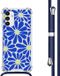 iMoshion Hoesje Samsung Galaxy A13 (5G) - Cobalt Blue Flowers Connect - Back Cover met Koord