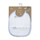 Set van 2 slabbetjes met pasacints en geborduurde strepen in blauw en grijs