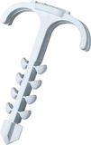 N & L Doppelsteckschelle 4-12mm Bevestigingsklem Insteekbaar 519STN Voor steekmontage in muur, Met steekdeuvel, UV-stabiel Lichtgrijs 75 stuk(s)