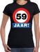 Bellatio Decorations Shoppartners Bv Stopbord 59 jaar verjaardag t-shirt - zwart - dames - L