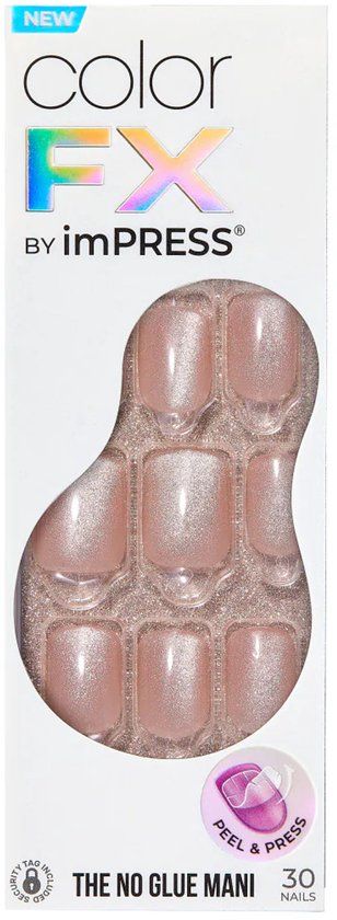 KISS imPRESS Color FX - Starstruck - Kunstnagels - Zelfklevend - Korte Lengte - ABS Plastic - Chroomachtige effecten