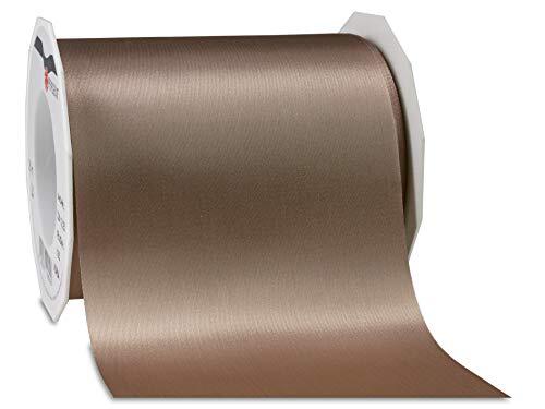 Präsent Adria/SATIN taupe, cadeaulint voor decoratie en knutselen, decoratief lint voor geschenken, voor elke gelegenheid 3241225-105 25 m - 112 mm