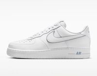 Nike Air Force 1 '07 lb8 Sneakers Heren Leer Wit/Metalic Silver Maat 45