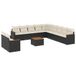 vidaXL Loungeset met Kussens, Poly Rattan, Zwart