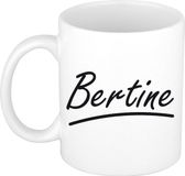 Bellatio Decorations Bertine Naam koffiemok - beker - met sierlijke letters - wit