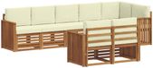 vidaXL - Bank loungeset - 8 zitplaatsen - Natuurlijk en crème - Polyester