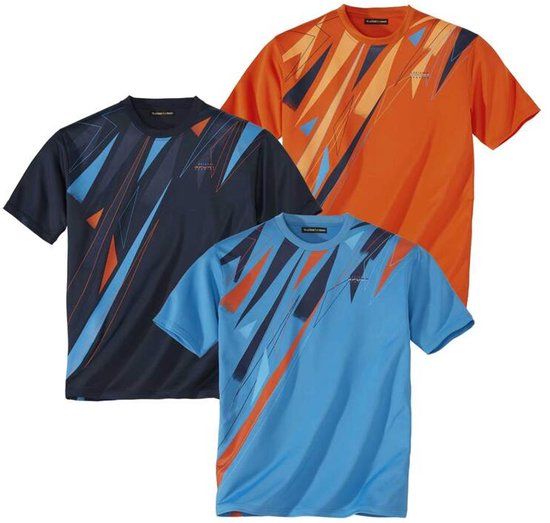 ATLAS FOR MEN T-shirts voor heren, 3 stuks, ronde hals, korte mouwen, verkrijgbaar in grote maten van M tot 5XL