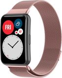 Strap-it Luxe Milanese band - Milanees bandje geschikt voor Huawei Watch Fit / Huawei Watch Fit New - rosé pink